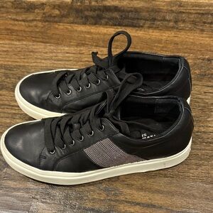 Vaneli Black Leather Athletic Shoes